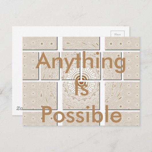 Minimalistisch neutraal geometrisch beige toonontw briefkaart (Voorkant / Achterkant)