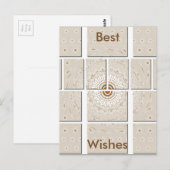 Minimalistisch neutraal geometrisch beige toonontw briefkaart (Voorkant / Achterkant)