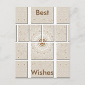 Minimalistisch neutraal geometrisch beige toonontw briefkaart (Voorkant)