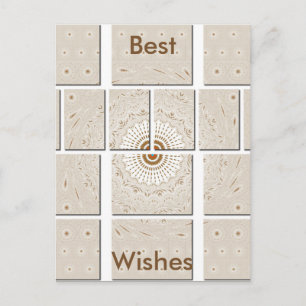 Minimalistisch neutraal geometrisch beige toonontw briefkaart