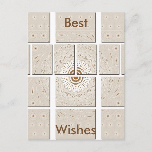 Minimalistisch neutraal geometrisch beige toonontw briefkaart (Voorkant)