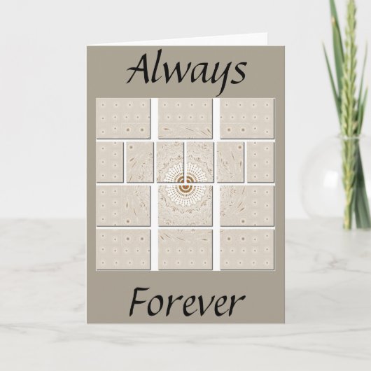 Minimalistisch neutraal geometrisch beige toonontw kaart (Voorkant)