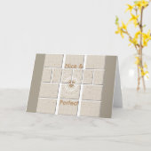 Minimalistisch neutraal geometrisch beige toonontw kaart (Gele Bloem)