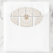 Minimalistisch neutraal geometrisch beige toonontw ovale sticker (Tas)