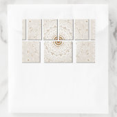 Minimalistisch neutraal geometrisch beige toonontw rechthoekige sticker (Tas)