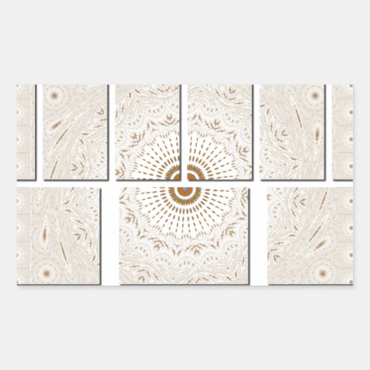 Minimalistisch neutraal geometrisch beige toonontw rechthoekige sticker (Voorkant)