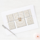 Minimalistisch neutraal geometrisch beige toonontw rechthoekige sticker (Envelop)