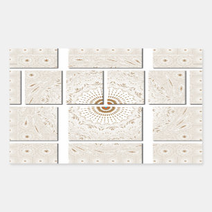 Minimalistisch neutraal geometrisch beige toonontw rechthoekige sticker