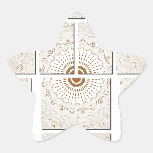 Minimalistisch neutraal geometrisch beige toonontw ster sticker (Voorkant)