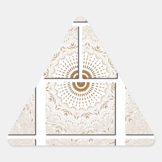 Minimalistisch neutraal geometrisch beige toonontw sticker (Voorkant)