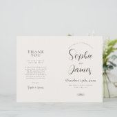 Minimalistisch neutraal gevouwen kerk bruiloft pro (Staand voorkant)