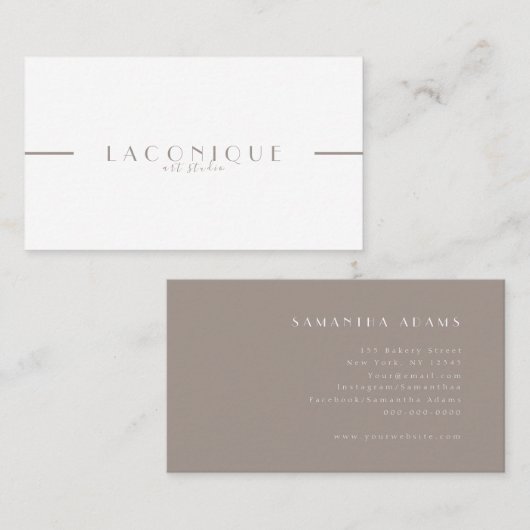 Minimalistisch | Neutraal | Laconique | Deegwaren Visitekaartje (Voorkant / Achterkant)