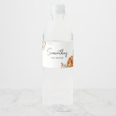 Minimalistisch neutraal pompoen Baby shower Waterfles Etiket (Voorkant)