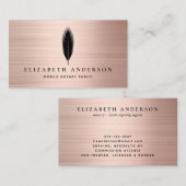 Minimalistisch neutraal publiek Roos Gold geborste Visitekaartje (Voorkant / Achterkant)