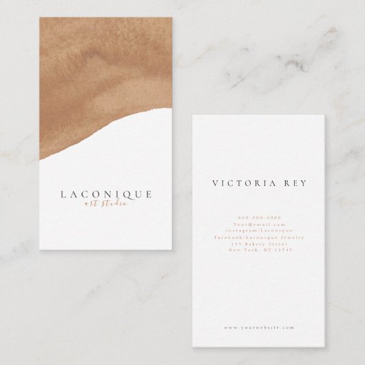 Minimalistisch | Neutraal | WATERVERF Visitekaartje (Voorkant / Achterkant)