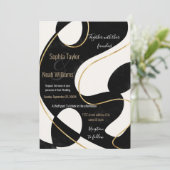 Minimalistisch neutraal zwart Gold Abstract schild (Staand voorkant)