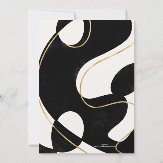Minimalistisch neutraal zwart Gold Abstract schild (Achterkant)