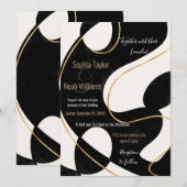 Minimalistisch neutraal zwart Gold Abstract schild (Voorkant / Achterkant)