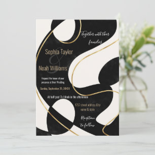 Minimalistisch neutraal zwart Gold Abstract schild