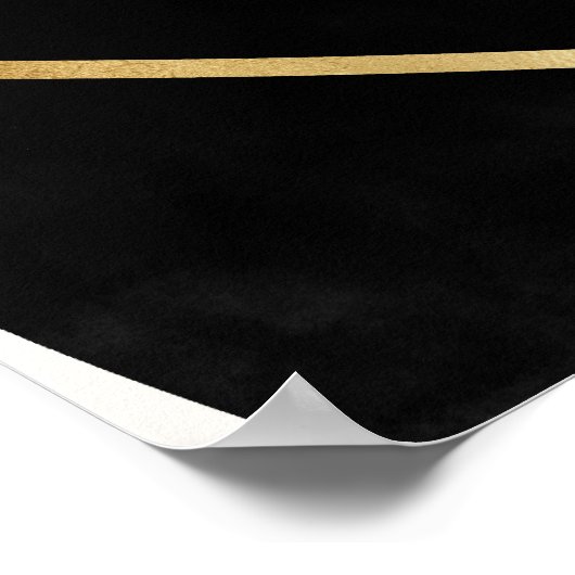 Minimalistisch neutraal zwart Gold Abstract schild Poster (Hoek)