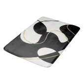 Minimalistisch Neutral Zwart Goud Abstract Badmat (Gekanteld)