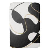 Minimalistisch Neutral Zwart Goud Abstract Badmat (Voorkant Verticaal)