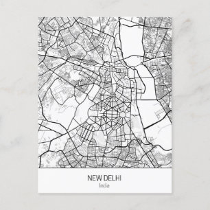 minimalistisch New Delhi India Briefkaart