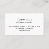 Minimalistisch Nice om u te ontmoeten Groet Monoch Visitekaartje (Achterkant)