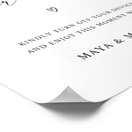 Minimalistisch niet-aangesloten Ceremony Wedding S Poster (Hoek)