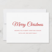 Minimalistisch niet-fotofeest feestdagenkaart (Voorkant)