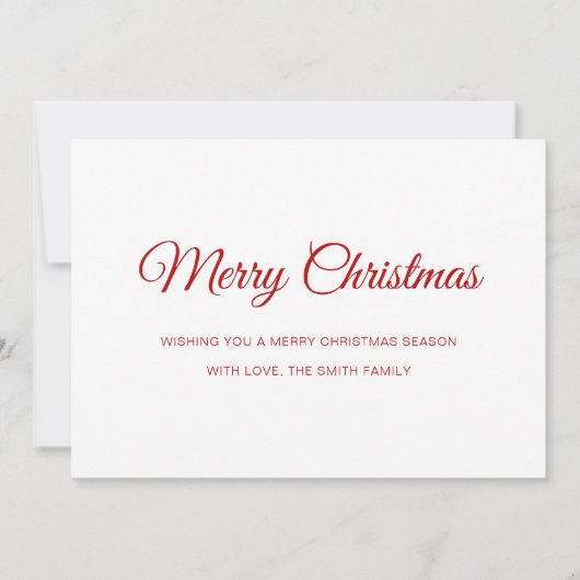 Minimalistisch niet-fotofeest feestdagenkaart (Voorkant)