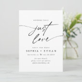 Minimalistisch Niets Fancy Alleen Liefde Elegant Save The Date (Staand voorkant)