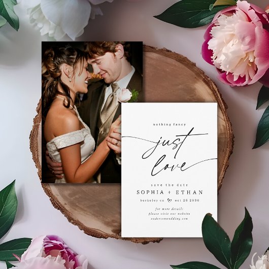Minimalistisch Niets Fancy Alleen Liefde Foto Save The Date
