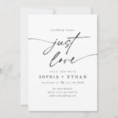 Minimalistisch Niets Fancy Alleen Liefde Foto Save The Date (Voorkant)