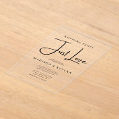 Minimalistisch Niets Fancy Alleen Liefde Trouwen Acryl Uitnodigingen (Laagn)