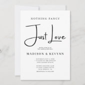 Minimalistisch Niets Fancy Alleen Liefde Trouwen Kaart (Voorkant)