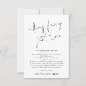 Minimalistisch niets Fancy gewoon liefde elopement Kaart (Voorkant)