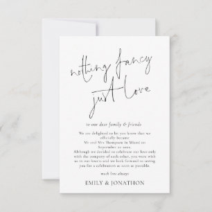 Minimalistisch niets Fancy gewoon liefde elopement Kaart