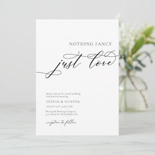 Minimalistisch niets Fancy gewoon liefdeskalligraf Kaart (Staand voorkant)