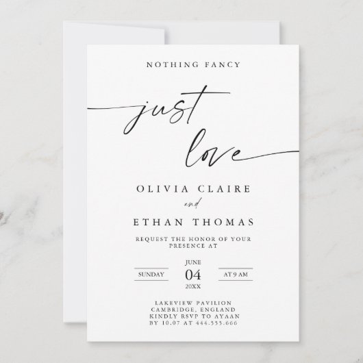 Minimalistisch niets Fancy, hou gewoon van Casual  Kaart (Voorkant)