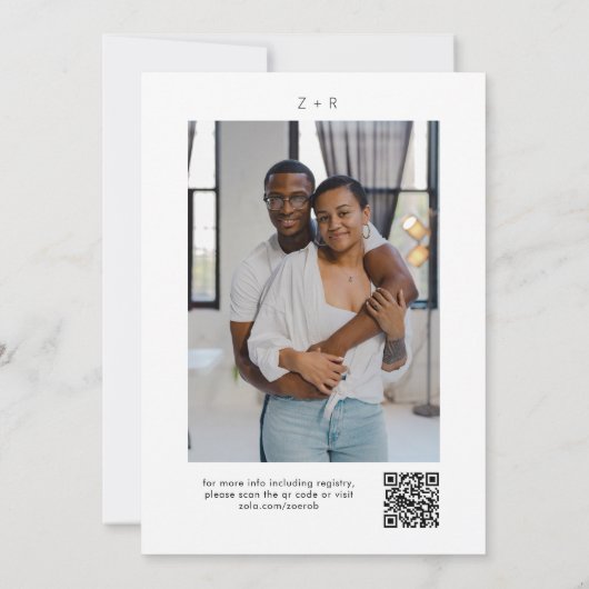 Minimalistisch niets Fancy Net Love Photo QR Code Kaart (Achterkant)