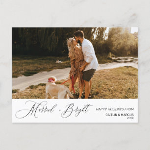 Minimalistisch nieuw gehuwd met wiet en helder ker briefkaart