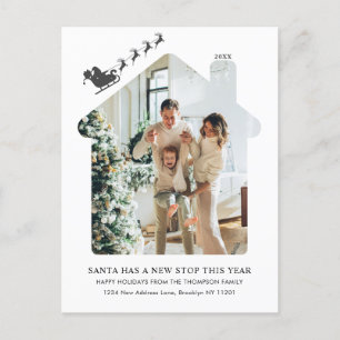 Minimalistisch Nieuw Home Foto Santa Sleigh Moving Feestdagenkaart
