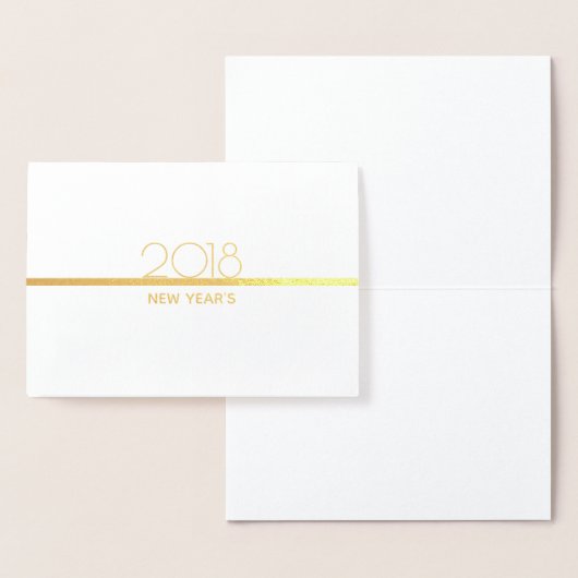 Minimalistisch nieuwjaarsfeest | goudfolie-Kaart Folie Kaarten (Display)