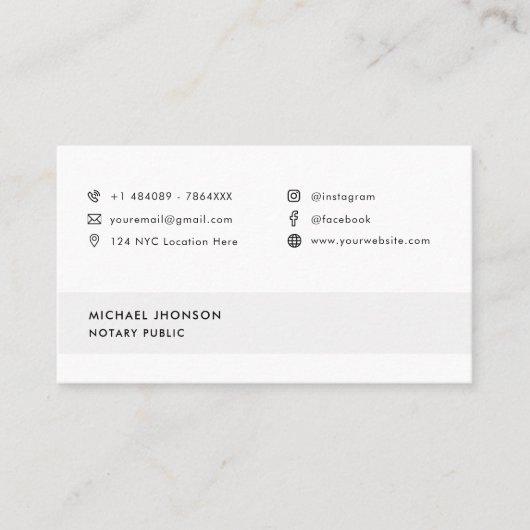 Minimalistisch notaris openbare QR code sociale me Visitekaartje (Voorkant)