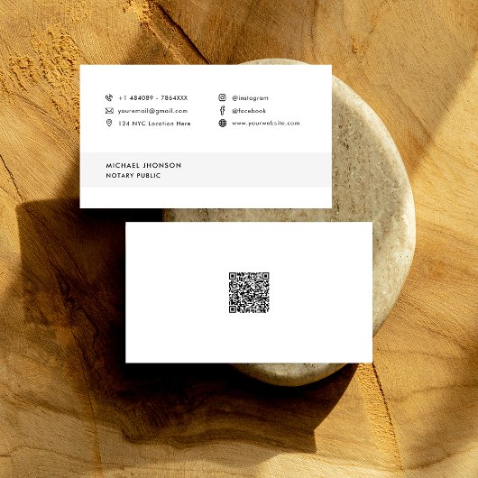 Minimalistisch notaris openbare QR code sociale me Visitekaartje