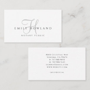 Minimalistisch Notaris Schrift Monogram Naam Visitekaartje