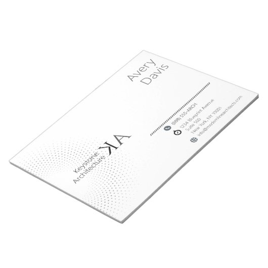 Minimalistisch Notitieblok van een modern architec (Schuin)