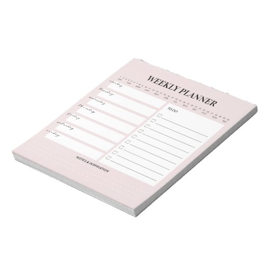 Minimalistisch Notitieblok van weekendplanner (Linkerzijde)