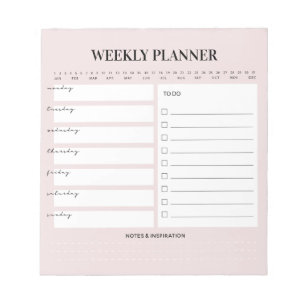 Minimalistisch Notitieblok van weekendplanner